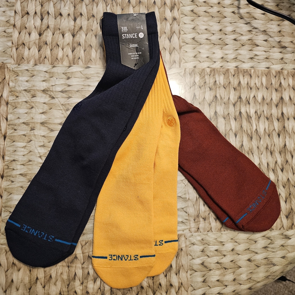 Stance Men's Multi-Color Socks - Navy, Yellow, and Brown